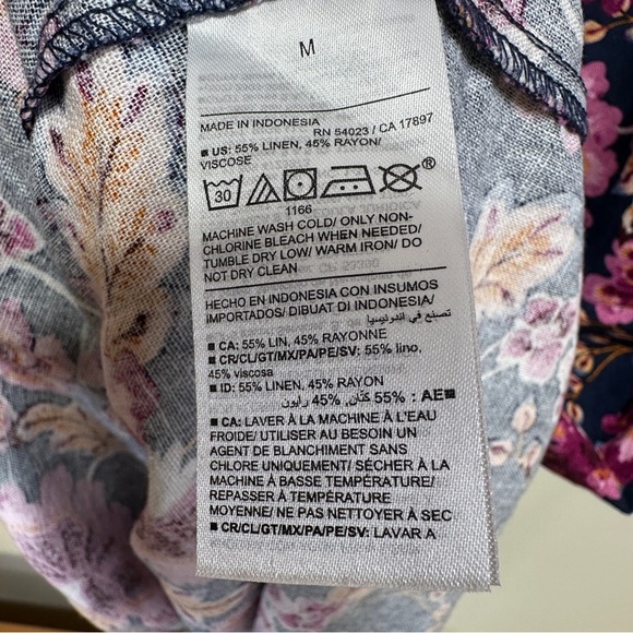 Old Navy | Floral Maxi Dress | Black and Pink Linen Blend Dress - Picture 6 of 12